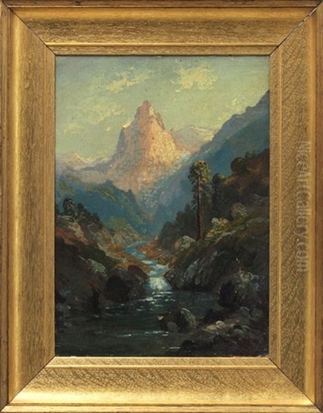 Mountain And River Landscape Oil Painting by Tilden Daken