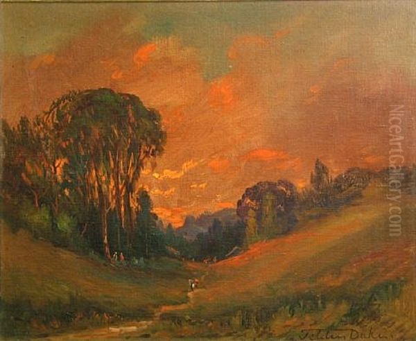 Marin Landscape At Sunset Oil Painting by Tilden Daken