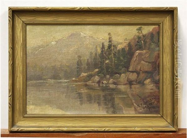 Sketch Of Rubicon Point With Mount Tallac In Distance Oil Painting by Tilden Daken