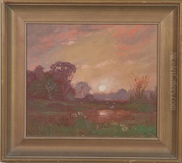 Sunset Landscape Oil Painting by Tilden Daken