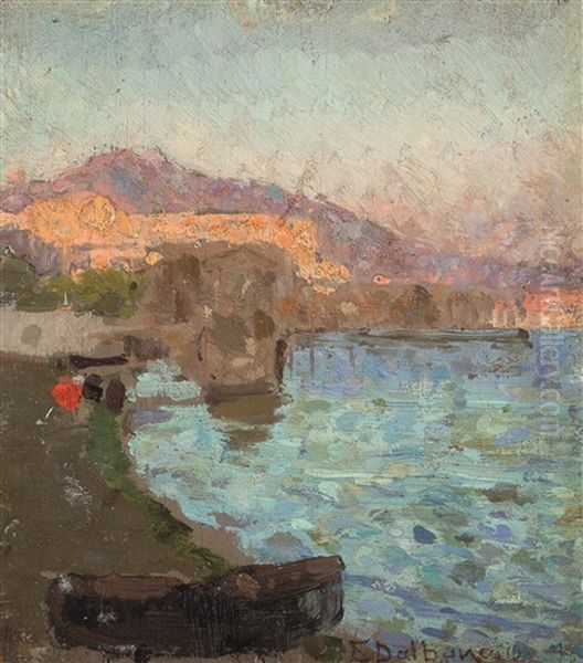 Marina Di Napoli Oil Painting by Eduardo Dalbono