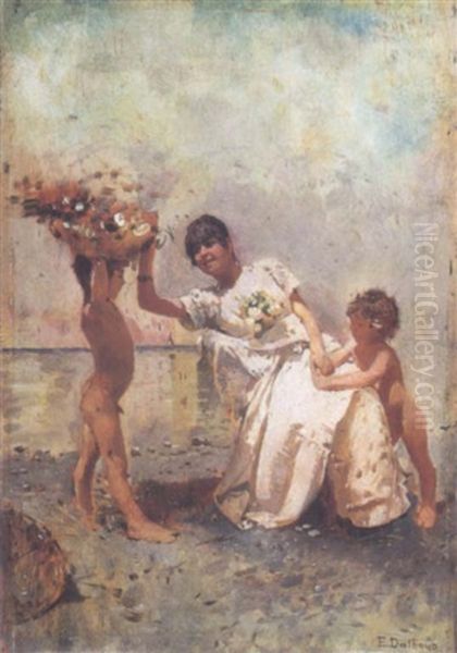 Il Cesto Di Fiori Oil Painting by Eduardo Dalbono