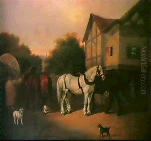 Preparando Los Caballos Oil Painting by David (of York) Dalby