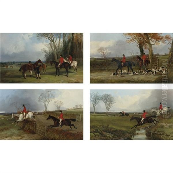 Mounting At Covertside (+ 3 Others; 4 Works) Oil Painting by John Dalby