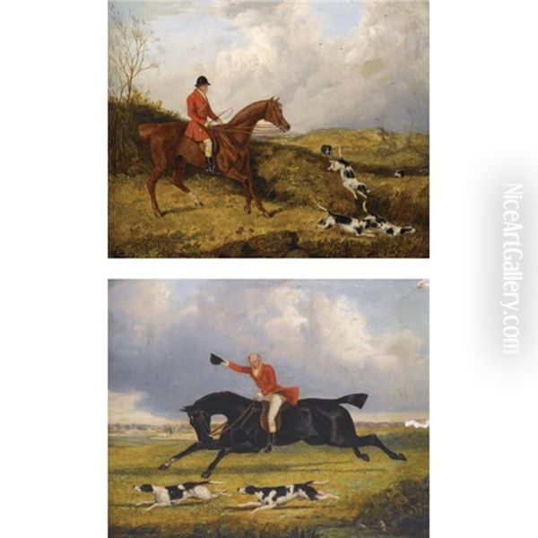 Over The Fence (+ Tally Ho!; Pair) Oil Painting by John Dalby