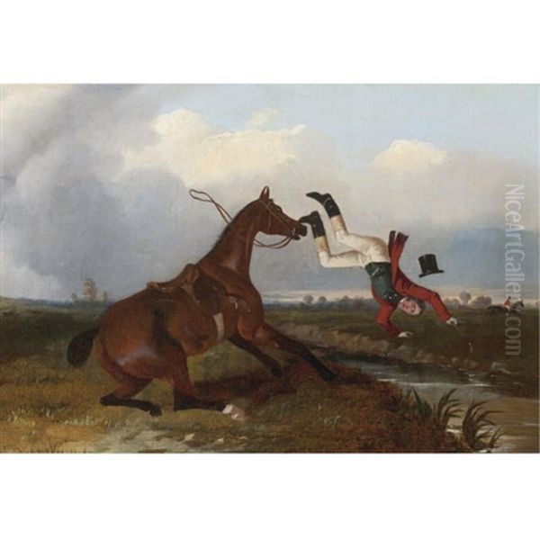 Mishap At A Stream Oil Painting by John Dalby