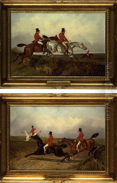 Clearing The Bank (+ Crossing The Road; Pair) Oil Painting by John Dalby