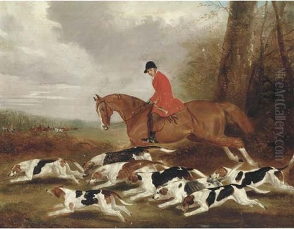 A Huntsman With A Pack Of Hounds Oil Painting by John Dalby