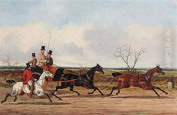 A Horse Drawn Chaise On The Road To York Oil Painting by John Dalby