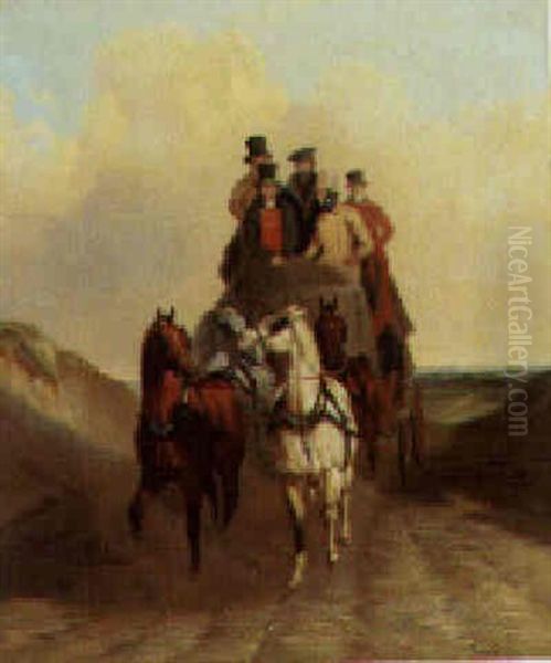 A Royal Mail Coach On The Road Oil Painting by John Dalby