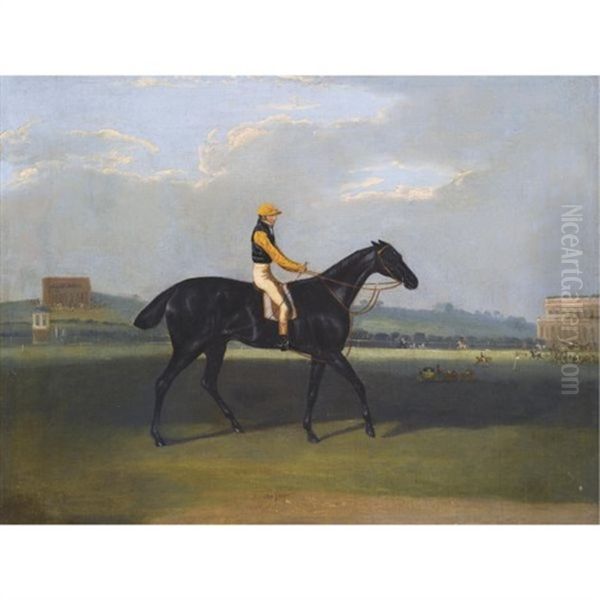 "angler", A Dark Bay Racehorse With Jockey Up Oil Painting by Joshua (of York) Dalby