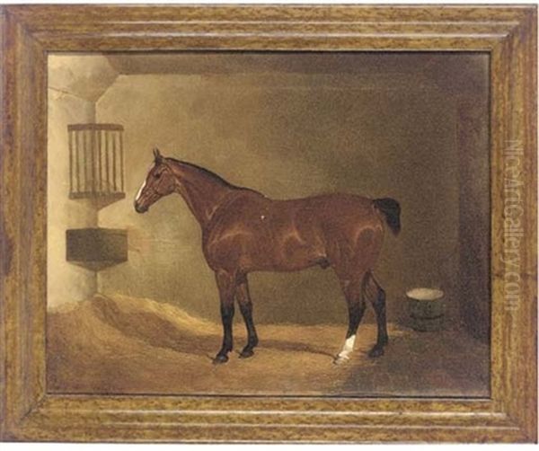 A Bay Hunter In A Stable Oil Painting by Joshua (of York) Dalby