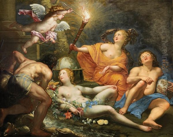 An Allegory Of The Four Elements Oil Painting by Jan van Dalen the Elder