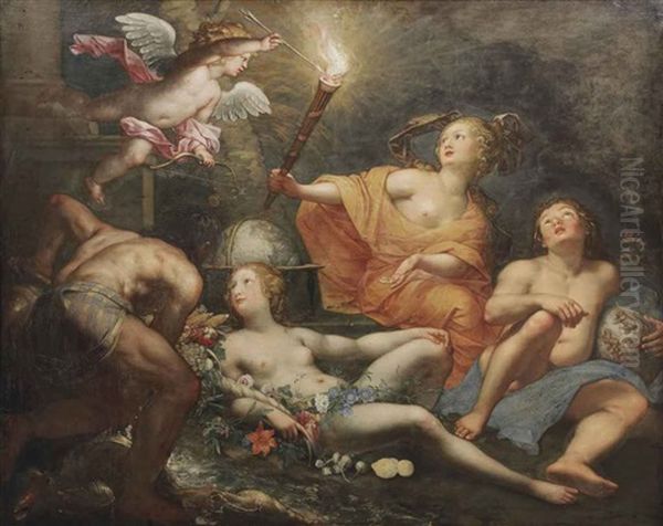 Allegory Of The Four Elements Oil Painting by Jan van Dalen the Younger