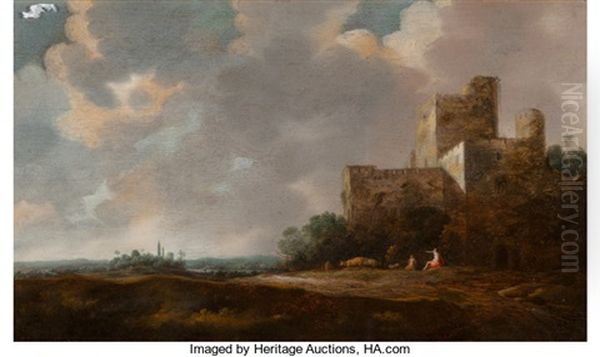 Landscape With Castle Oil Painting by Dirk Dalens the Elder