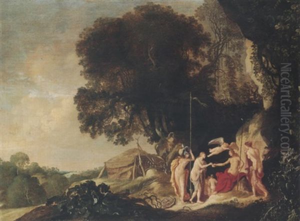 The Judgement Of Paris Oil Painting by Dirk Dalens the Elder