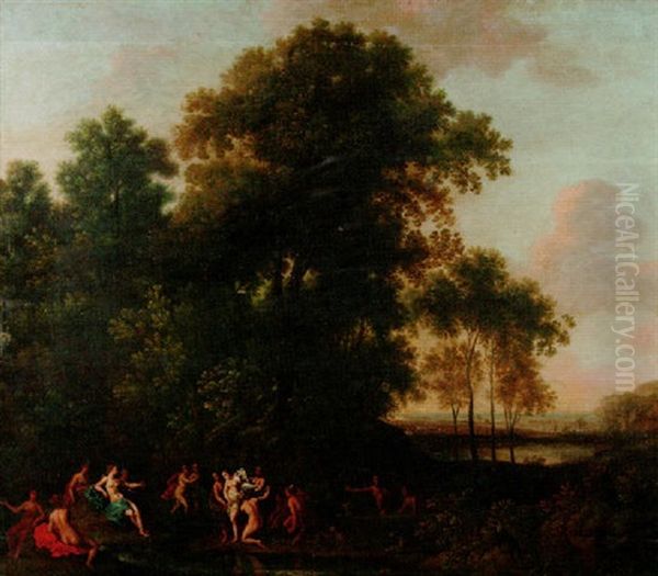 Calllisto's Pregnancy Discovered By Diana And Her Nymphs At The Edge Of A Wood Oil Painting by Dirk Dalens the Elder