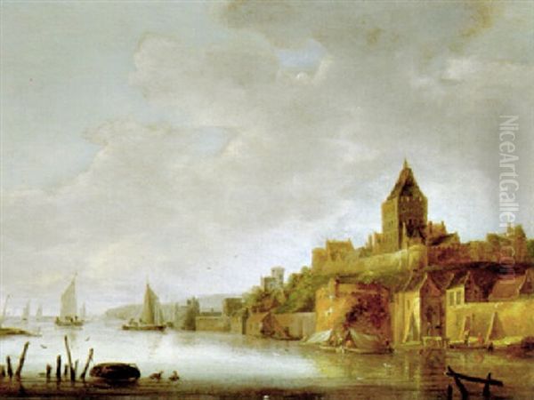 Der Valkhof Von Nijmegen Oil Painting by Dirk Dalens the Elder