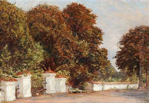 Entrance To A Garden Oil Painting by Hans Mathias Halten Dall