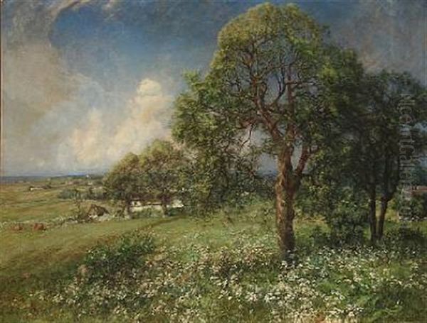 Danish Summer Landscape Oil Painting by Hans Mathias Halten Dall