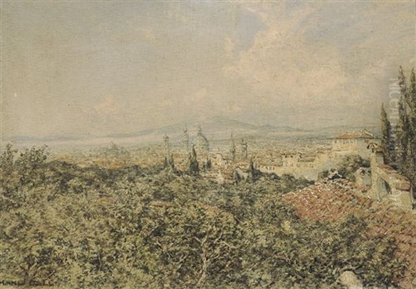 Veduta Di Firenze Oil Painting by Hans Mathias Halten Dall