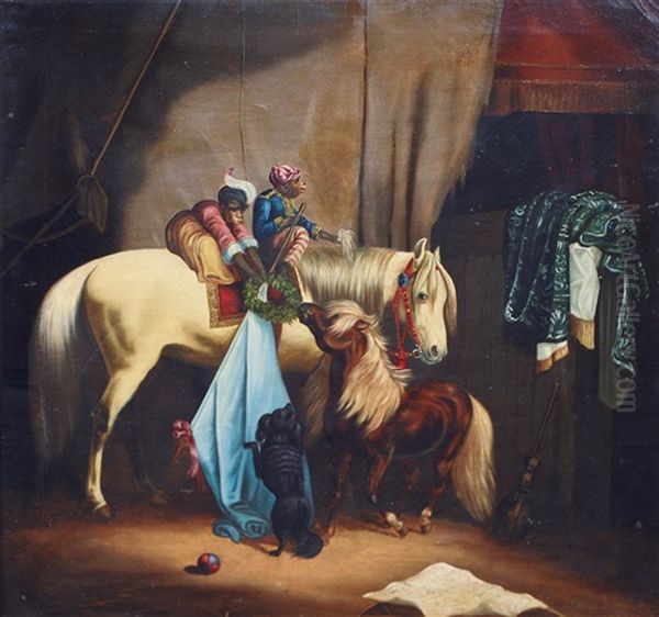 In The Circus Oil Painting by Alexander Johann Dallinger Von Dalling