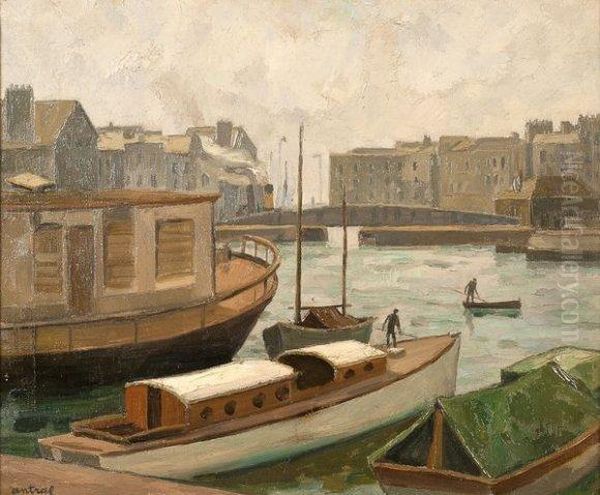 Le Port Du Havre Oil Painting by Louis Robert Antral