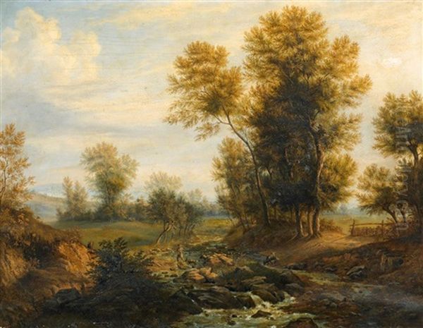 Pastorale Landschaft Oil Painting by Heinrich Dallwig