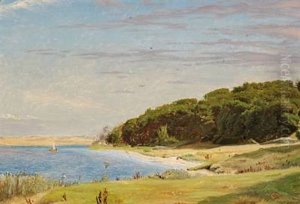 View Of Skive Inlet In Jutland Oil Painting by Christen Dalsgaard