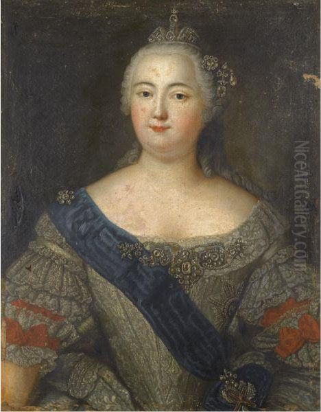 Portrait Of Elizaveta Petrovna Oil Painting by Aleksei Petrovich Antropov