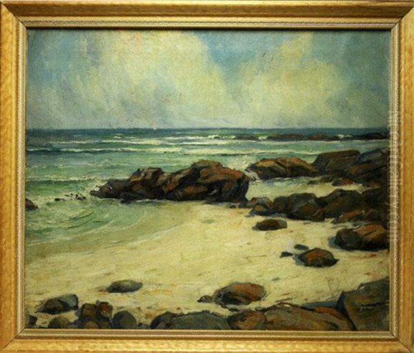 Rocky Shore Oil Painting by Matthew A. Daly