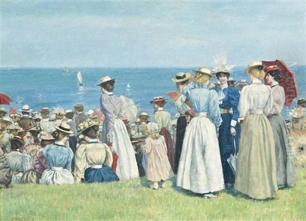 At The Regatta Oil Painting by Owen Dalziel