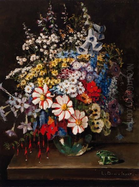 Summer Still Life Of Flowers Oil Painting by Lucie Van Dam Van Isselt