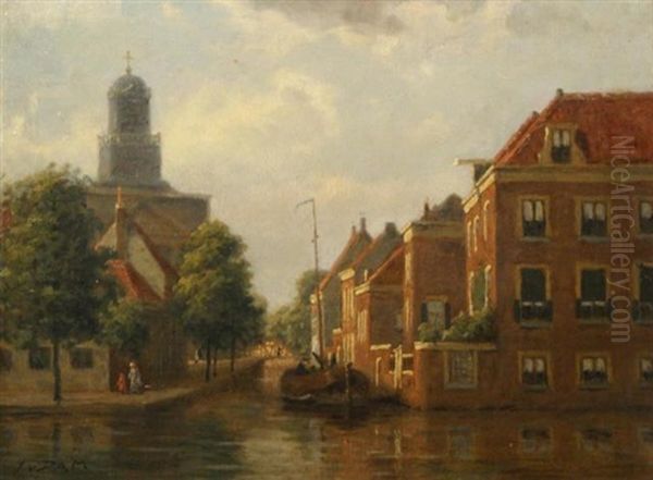 Hartebrugkerk Leiden Oil Painting by Jan Van Dam