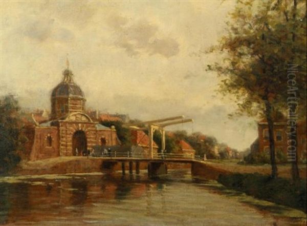 Maaspoort Leiden Oil Painting by Jan Van Dam