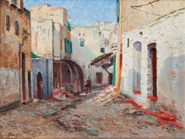 Scene De Rue A Tanger Oil Painting by Edouard-Jean Dambourgez