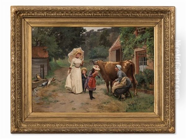 Visiting The Countryside Oil Painting by Emile Charles Dameron