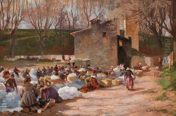 The Washerwomen Oil Painting by Emile Charles Dameron