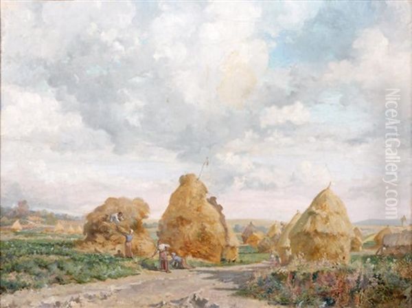 Les Meules Oil Painting by Emile Charles Dameron