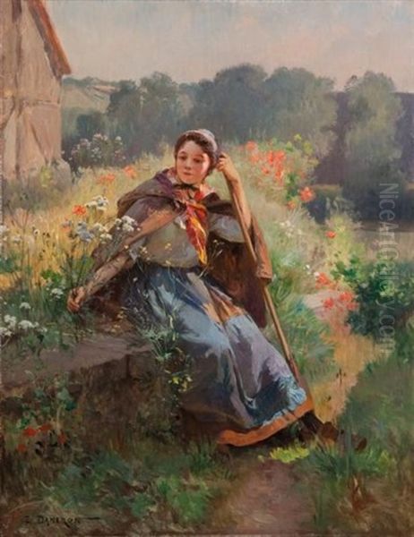 Repos De La Bergere Oil Painting by Emile Charles Dameron