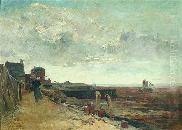 Kustenlandschaft Unter Wolkenverhangenem Himmel Oil Painting by Emile Charles Dameron