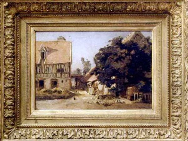 Cour De Ferme Oil Painting by Emile Charles Dameron