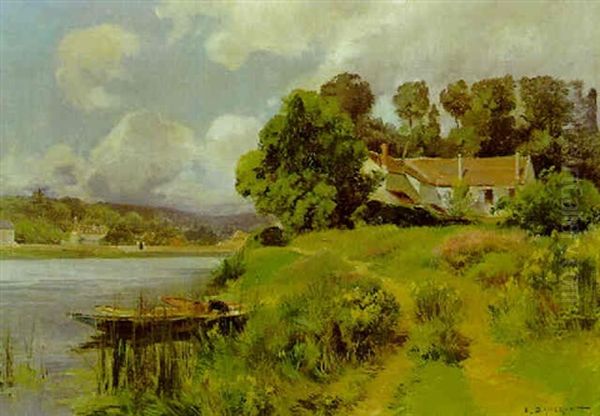 Fluslandschaft Im Fruhling Oil Painting by Emile Charles Dameron