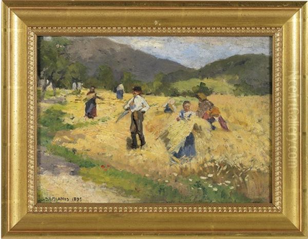 Sommerarbeit Auf Dem Feld Oil Painting by Constantin Damianos