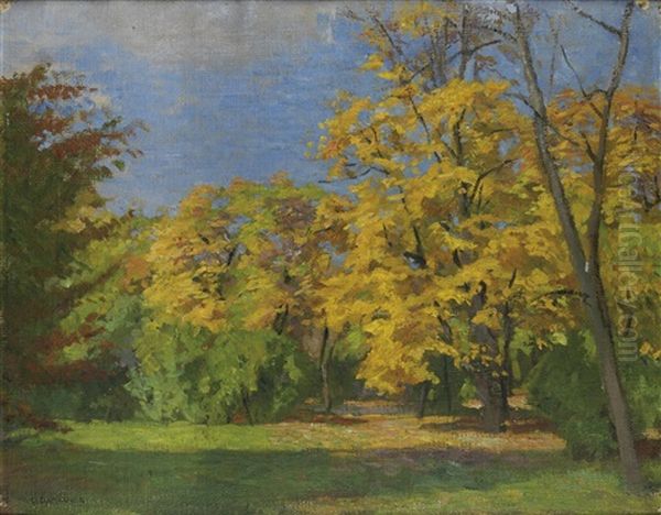 Grazer Stadtpark Oil Painting by Constantin Damianos