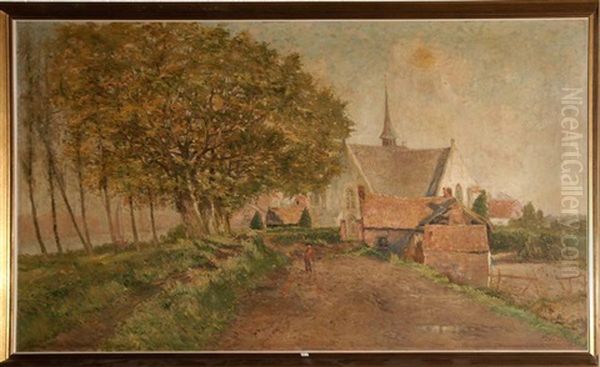 Coin De Village Anime Oil Painting by Frans Van Damme