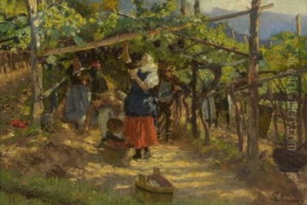 Weinernte Oil Painting by Rudolf Dammeier