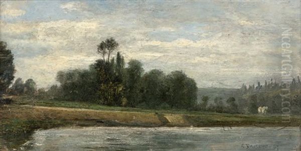 Paysage Boise Oil Painting by Pierre Emmanuel Eugene Damoye