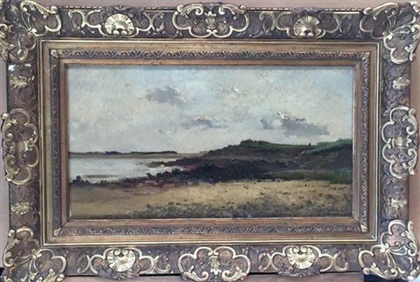 Bretagne, Bord De Mer Anime D'une Paysanne by Pierre Emmanuel Eugene Damoye