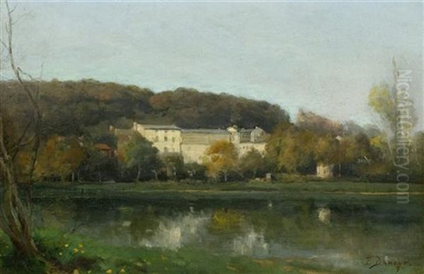 Landschaft Mit Einem Weiher Oil Painting by Pierre Emmanuel Eugene Damoye